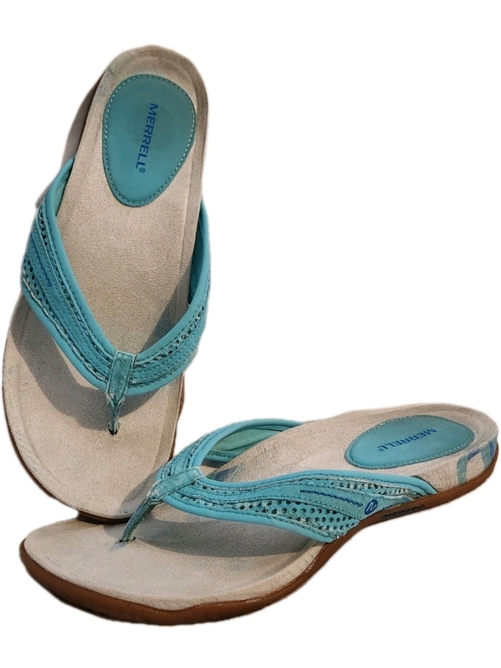 Merrell Women's Turquoise Braided Thong Sandals